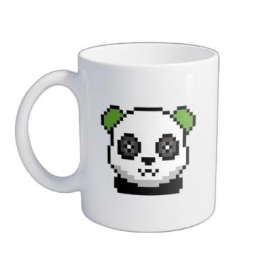 Imagem de Caneca Xícara de Café Porcelana 300ml Desenho Cute Pixel Art Panda