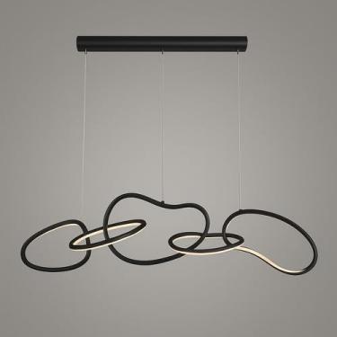 Imagem de Pendente Led 80w Preto Branco Quente, Sala Jantar, Moderno Preto