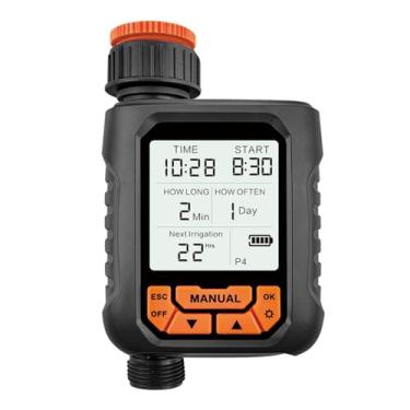 Imagem de Timer de Aspersão Água para Mangueira Jardim 1 Saída Tela LCD Grande Irrigação Programável Gramado Rega Manual Automátic