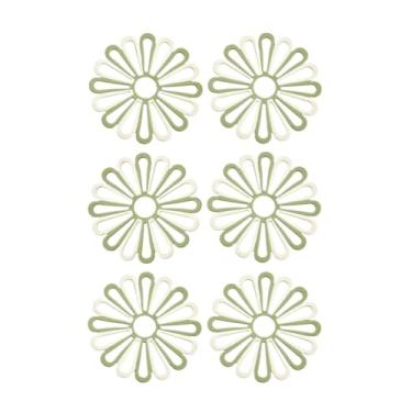 Imagem de 6 peças, jogo americano de silicone, multifuncional, impermeável, lavável, isolamento térmico, tapete para copos, para mesa de jantar, acessórios de cozinha, ideal para uso em sala de jantar, cozinha