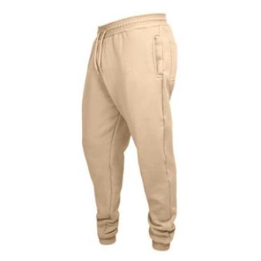 Imagem de Calça Moletom Relaxado Masculina Modelo Jogger Com Bolsos Estilo Casual Basico de Extremo Conforto-Masculino