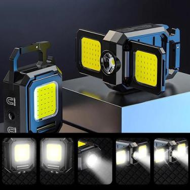 Imagem de Lanterna Mini Super Brilhante Com Chaveiro, Recarregável Por USB, Dobr