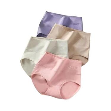 Imagem de Calcinhas Modeladoras Femininas plus Size De Cintura Alta 4PCS Em Algo