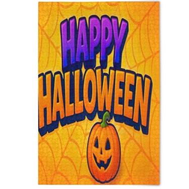 Imagem de Halloween Pumpkin Orange Jigsaw Puzzle Adult 1000 Pieces Gifts for White Elephant Game Landscape Puzzles Family Game Artwork, 1000 Pieces, 29.5" x 19.7"