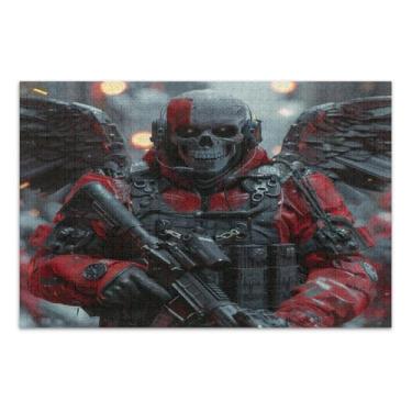 Imagem de Quebra-cabeças de esqueleto mecânico guerreiro 500 peças, quebra-cabeças para adultos com letras na parte de trás