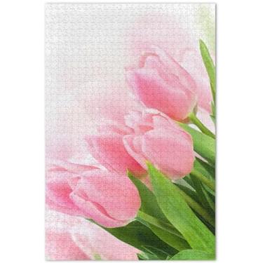 Imagem de Quebra-cabeça floral tulipa flores para adultos 1000 peças presentes engraçados amigos família jogo divertido família brinquedo brinquedo arte, 75 x 40 centímetros