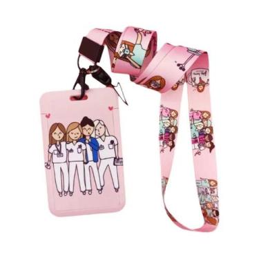 Imagem de Porta-Crachá De Identificação Para Enfermeiros E Médicos Com Cordão Pa