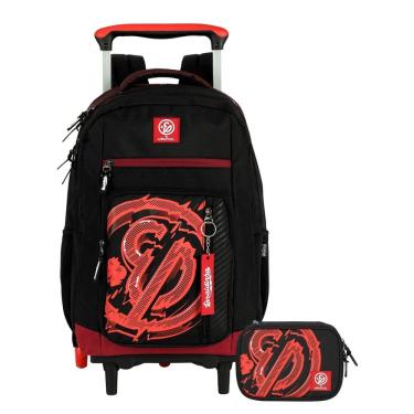 Imagem de Kit Escolar Enaldinho Mochila 2Em1 Rodas + Estojo Box