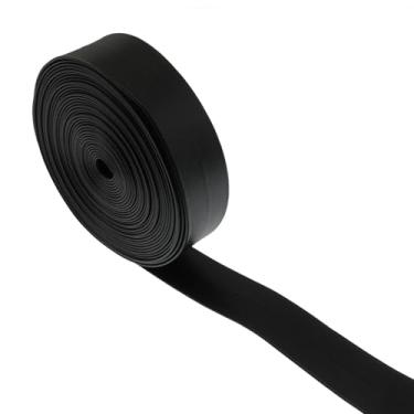 Imagem de yyangz 1 rolo de fita de couro PU de 5 m com 2 cm de largura para fabricação e reparo de chapéus, têxteis domésticos, material de decoração de almofada de sofá preto
