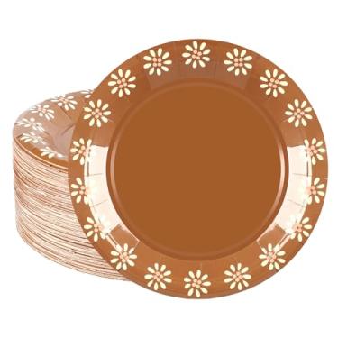 Imagem de Hikio 100 peças, flores de 17 cm, pratos de papel descartáveis mexicanos, pratos de papel mexicanos, Cielito lindo, decoração de festa para festa de aniversário mexicana, decoração de casamento e chá