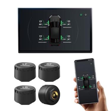 Imagem de Easesuper Sistema de monitoramento de pressão de pneu USB, TPMS sem fio com exibição de pressão e temperatura em tempo real, compatível com unidades de cabeça de navegação de carro Android e