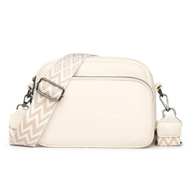 Imagem de Bolsas femininas pequenas de couro vegano, bolsas de ombro, Branco, Bolsas transversais