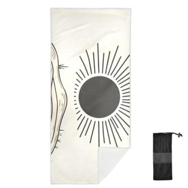 Imagem de Joitme Toalha de banho infantil simples amarelo sol, 78 x 188 cm, toalhas de banho infantis, toalhas de secagem rápida para praia