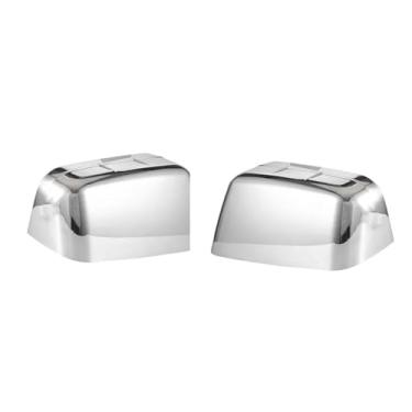 Imagem de Tampa do espelho retrovisor cromado para carro com acabamento nas tampas da moldura do espelho lateral compatível com Ford Edge 2009-2014