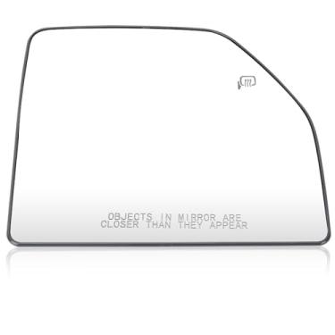 Imagem de Vidro retrovisor superior do lado direito do passageiro, compatível com Ford F150 2017-2022 Ford F250 F350 F450 F550 Super Duty com placa de apoio, aquecimento elétrico FL3Z17K707G FL3Z17K707G
