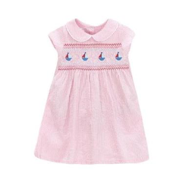 Imagem de Vestido De Festa Rosa Com Gola Peter Pan Para Meninas Little Maven 202