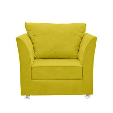 Imagem de Poltrona Lisboa Para Sala, Escritório, Salão ,Quarto Suede Amarelo-Mod