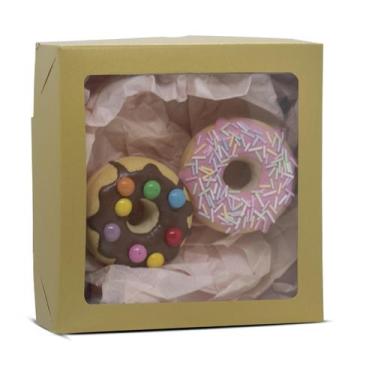 Imagem de 20 Caixas de Papel Cartão ou Kraft Com Visor- 15x15x4  - Kaiambá Embal