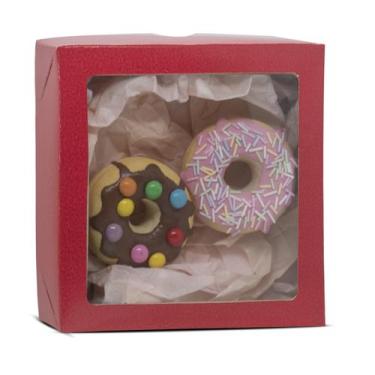 Imagem de 20 Caixas de Papel Cartão ou Kraft Com Visor- 15x15x4  - Kaiambá Embal