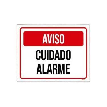 Imagem de Placa Sinalização Identificação Aviso Cuidado Alarme 36X46 - Sinalizo