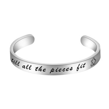 Imagem de Bracelete de conscientização do autismo até todas as peças serve para quebra-cabeça, joia presente de incentivo