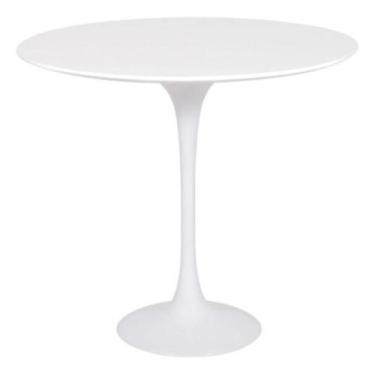 Imagem de Mesa Lateral Tulipa Saarinen Redonda 51 cm - Laca Branca - Linn Design