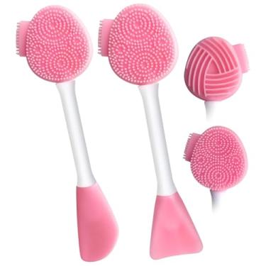 Imagem de Kit 2 Escovas de Limpeza Facial em Silicone – Esfoliação Suave, Remoção de Cravos, Massageador Facial e Aplicador de Máscara para Mulher e Homem