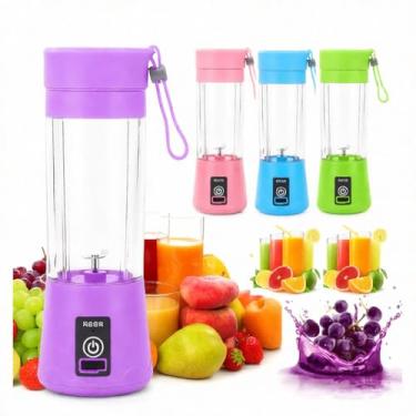Imagem de Mini Liquidificador Portátil Mixer Juice Garrafa Portátil USB | 6 Lâminas | Shake, Sucos e Vitaminas | Elétrico Sem Fio Recarregável | Squeeze Premium (Cores Sortidas)