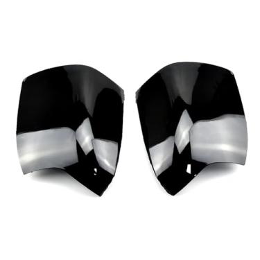 Imagem de Preto brilhante espelho retrovisor do carro capa guarnição asa lateral caso Compatível com ford focus mk2 2005 2006 2007 2008(With lights-1)