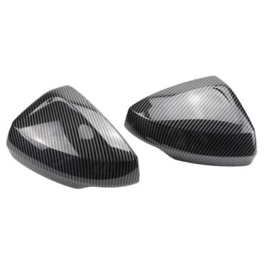 Imagem de Fibra De Carbono Carro Vista Traseira Porta Asa Espelho Lateral Capa Tampas Caso Escudo Compatível Com VW Polo AW BZ/Audi A1 2017-2023(Carbon Fiber Look)