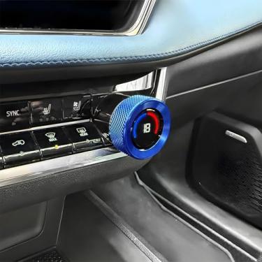 Imagem de Um par de capa de acabamento de anel Konb interior de alumínio vermelho azul preto compatível com acessórios Chevy Equinox 2025-2026 (azul)