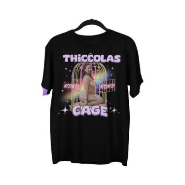 Imagem de Camiseta Engraçada Thiccolas Com Meme, Inapropriada, Cursiva, Com Cele