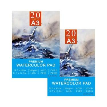 Imagem de Caderno De Aquarela A3/A4/A5 140lb 300gsm 20 Folhas Papel Artístico Fr