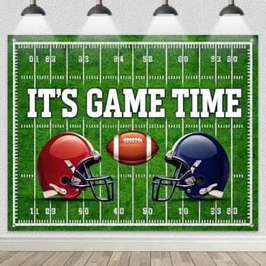 Imagem de BlissYard Decoração de fundo de festa de dia de jogo de futebol, 2,4 x 1,8 m, cenário de fotos esportivas, fundo de faixa de tempo de jogo, para festa de futebol, cabine fotográfica, evento