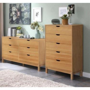 Imagem de Cômoda para Quarto 5 Gavetas Madeira Maciça Docstock - IdeaHome