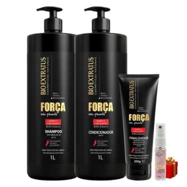 Imagem de Kit Força com pimenta 1 Shampoo 1 Condicionador 1L 1 Finalizador 200ml