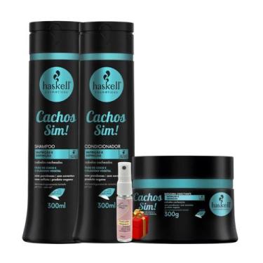 Imagem de Kit Haskell Cachos Sim Shampoo 300ML 1 Condicionador 300ML 1 Mascara 3