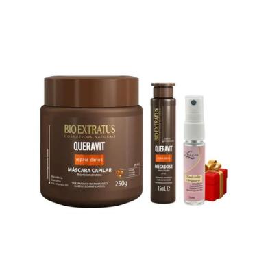 Imagem de Kit Queravit hidratação capilar 1 Máscara 250ml 1 Megadose 15ml + Pres
