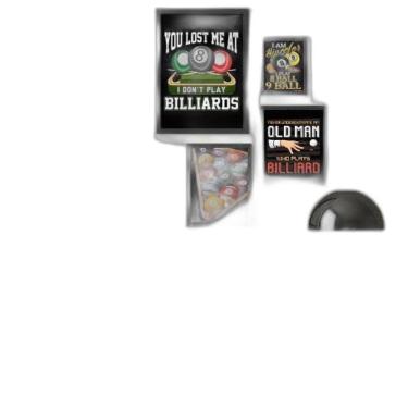 Imagem de Composição 6 Quadros Decorativos Bilhar Sinuca - Com Vidro