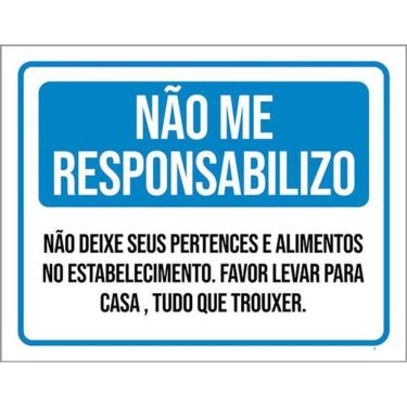 Imagem de Kit 5 Placas Não Deixe Pertences Alimentos 36X46