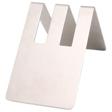 Imagem de Suporte de papel de filtro de café em forma de V de aço inoxidável Design durável para organizar filtros de café Perfeito para casa, cozinha, escritório, cafeteria (Prata com ranhura dupla)