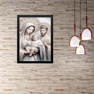 Imagem de Quadro Sagrada Família - Prateada 24X18Cm - Com Vidro