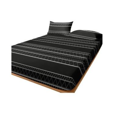 Imagem de Lençol Ajustável Com Estampa Geométrica Moderna Para Quarto, Excluindo