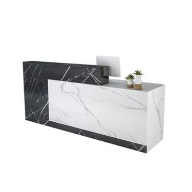 Imagem de Balcão de recepção com gaveta com trava - balcão de varejo para loja de roupas, salão de beleza, lobby e mais - 60 cm P x 160 cm L x 100 cm A