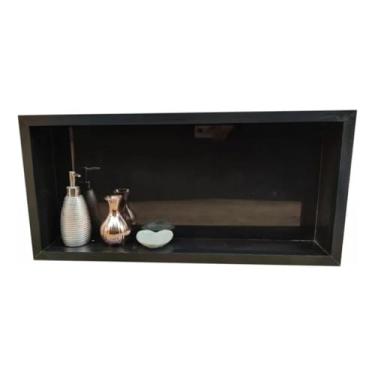 Imagem de Nicho Porcelanato Preto 30x70 e Borda de Aluminio ideal p/Box Banheiros
