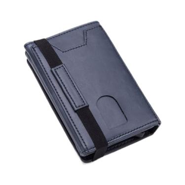 Imagem de Carteira com bloqueio de cartão de crédito – Estojo de metal fino com bloqueio para cartão bancário | Capa antifurto portátil de proteção para dinheiro para viagens de negócios, caminhadas, esportes