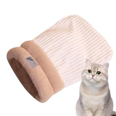 Imagem de Saco de dormir para cama de gato, tapete para animais de estimação, saco de dormir de inverno, saco de dormir para gatos, saco de dormir de inverno, saco grande de pelúcia macia para gatos, cama