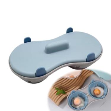 Imagem de Cozedor de ovos escalfados no micro-ondas, conjunto fácil de café da manhã, máquina de ovos escalfados, fogão de ovos escalfados, seguro para café da manhã, panela de ovos de fileira dupla, para