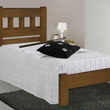Imagem de Cama de Solteiro Marrocos de Madeira Angelim Imbuia