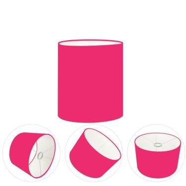Imagem de Cúpula Abajur E Luminária Cilíndrica Vivare Cp-7001 ø13x15cm - Bocal Nacional Rosa-pink